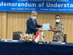Gubernur Sulteng dan Ceo K-Water Teken Kontrak Kerja Sama di Korsel