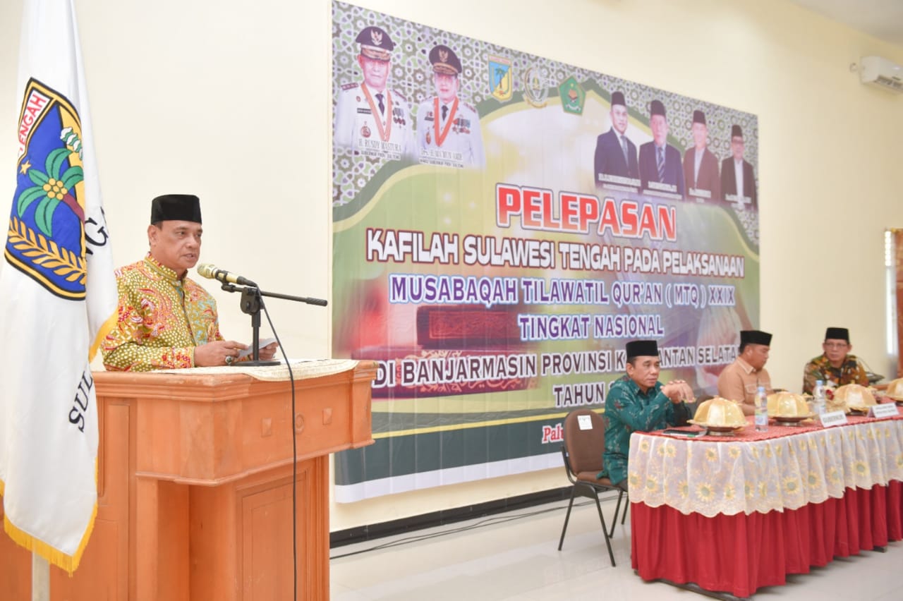 Wagub Ma’mun Melepas 51 Kafilah MTQ Sulteng ke Banjarmasin