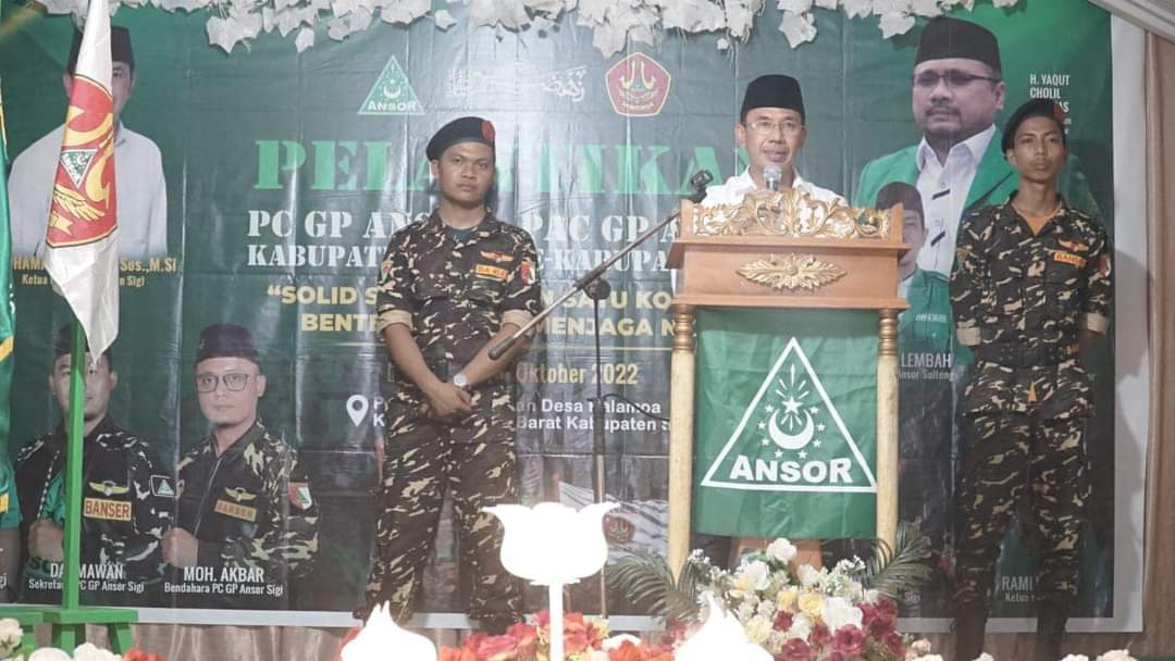 Hadiri Pelantikan PC dan PAC GP Ansor Sigi, Begini Pesan Bupati Irwan