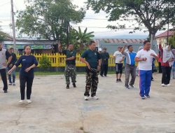 Koramil 1306-08/Parigi Senam Bersama Aparat Kecamatan hingga Desa