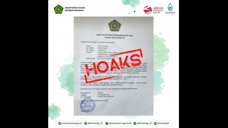 Beredar Surat Percepatan Pelaksanaan Haji, Kemenag: Hoaks!