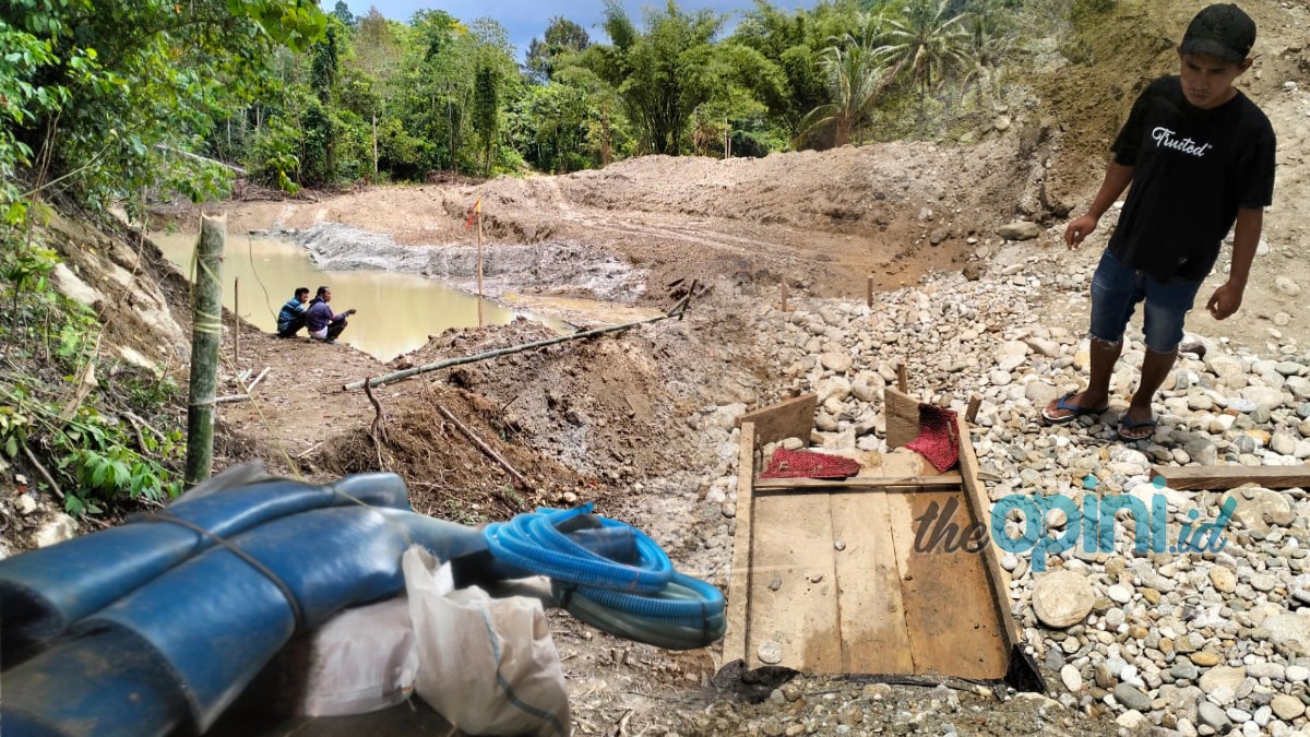 Polisi Temukan Alat Produksi Pertambangan di Hulu Sungai Taopa