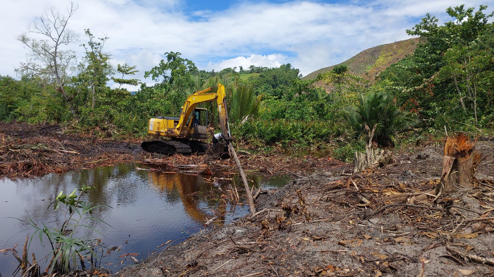 DLH Parimo Hentikan Aktivitas Pembukaan Lahan Tambak di Toboli