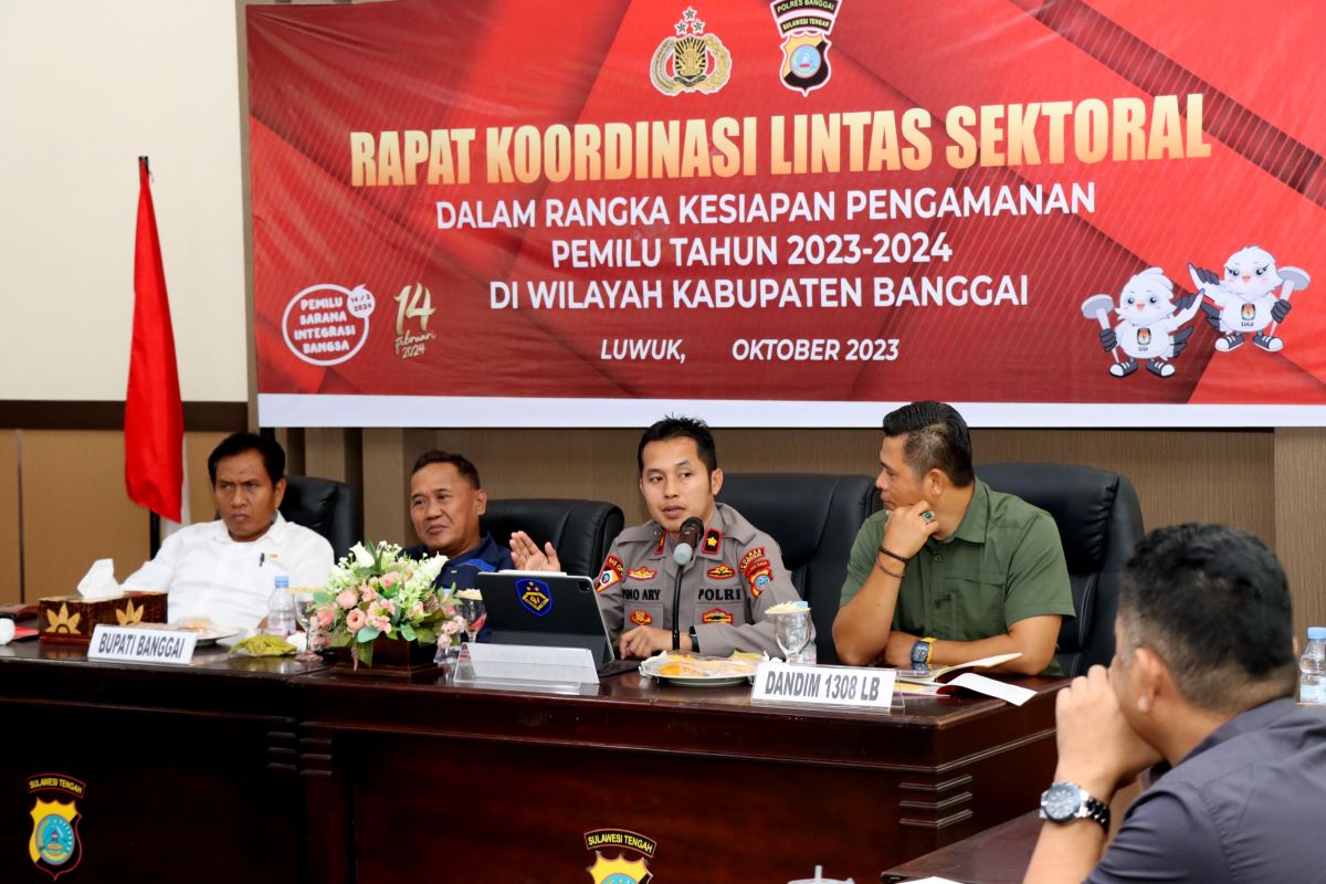 Polres Banggai Gelar Rakor Lintas Sektoral Bahas Pengamanan Pemilu 2024