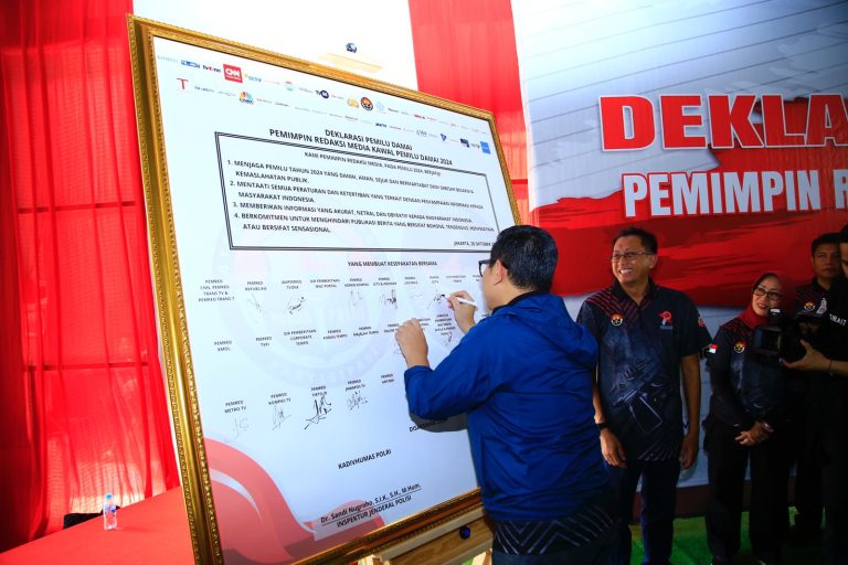 Polri, Dewan Pers, dan Pimpinan Media Deklarasi Pemilu Damai 2024
