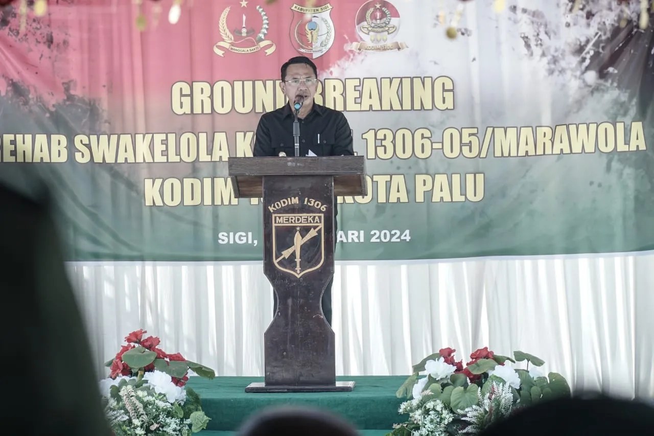 Bupati Sigi Hadiri Groundbreaking Rehab Kantor Koramil Marawola