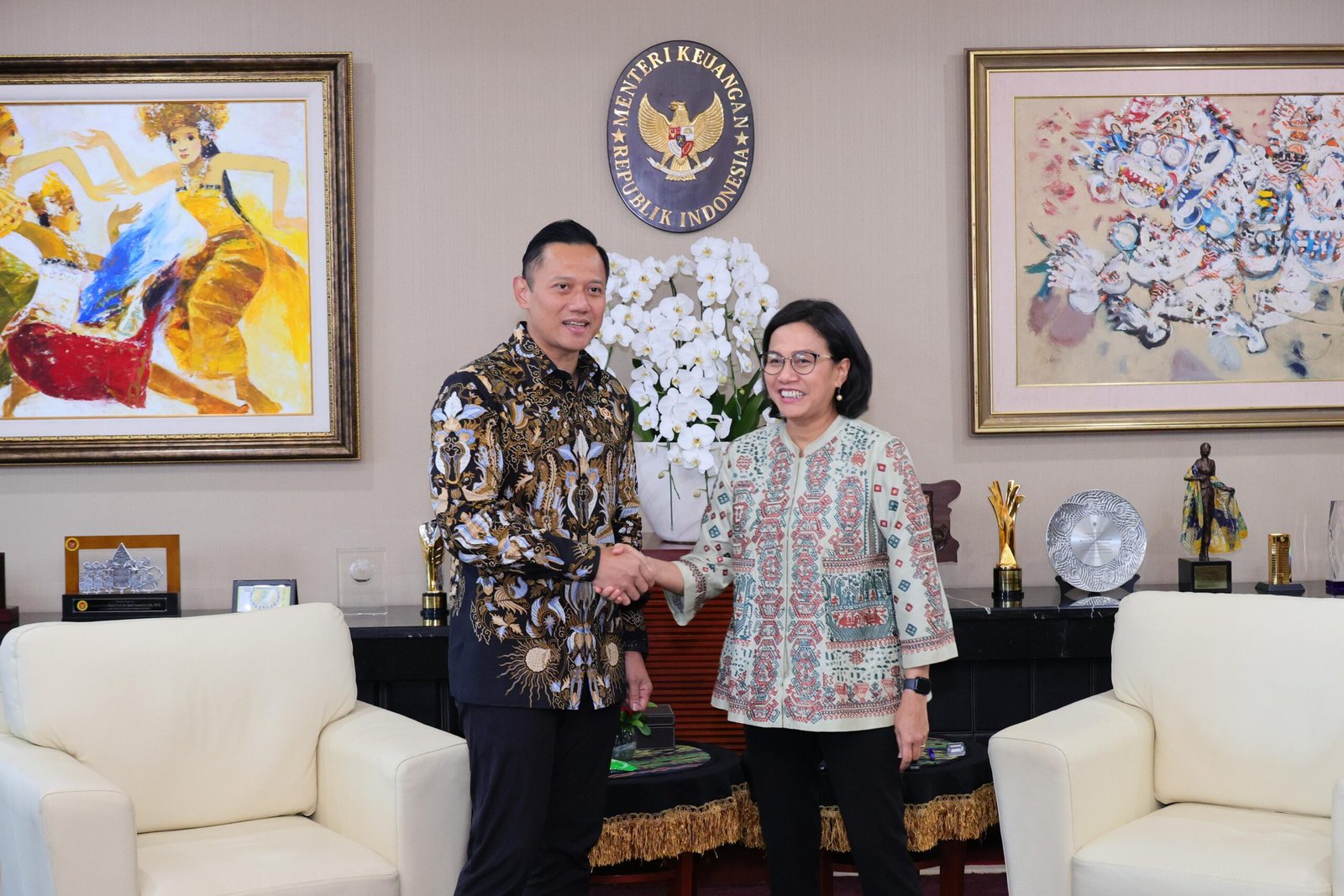 Menteri AHY Temui Sri Mulyani Bicarakan Program Stategis
