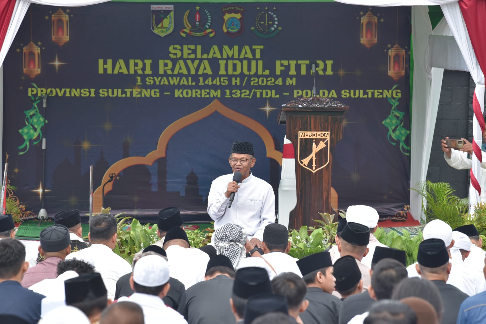 Gubernur Sulteng Salat Ied Idulfitri 1445 Hijriah di Korem 132/Tadulako
