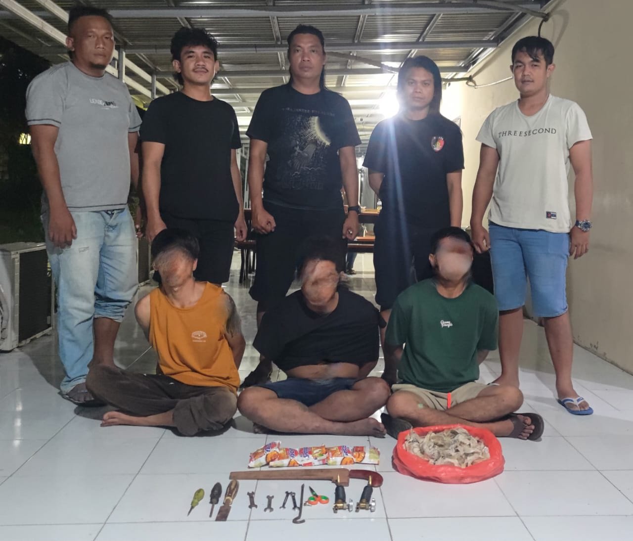 Polres Parimo Tangkap Tiga Tersangka Pencurian Sarang Burung Walet