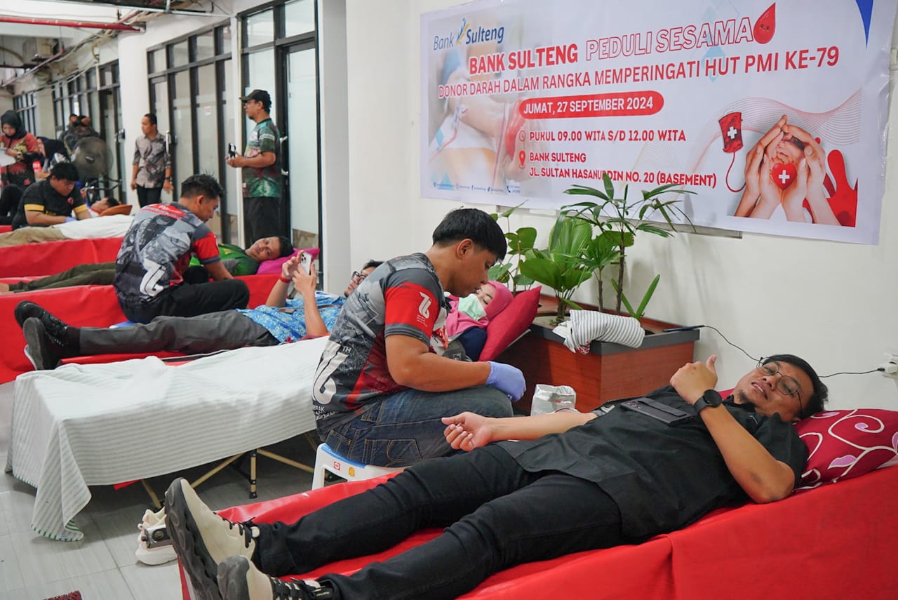 Peringati HUT ke-79, PMI Gandeng Bank Sulteng Gelar Donor Darah
