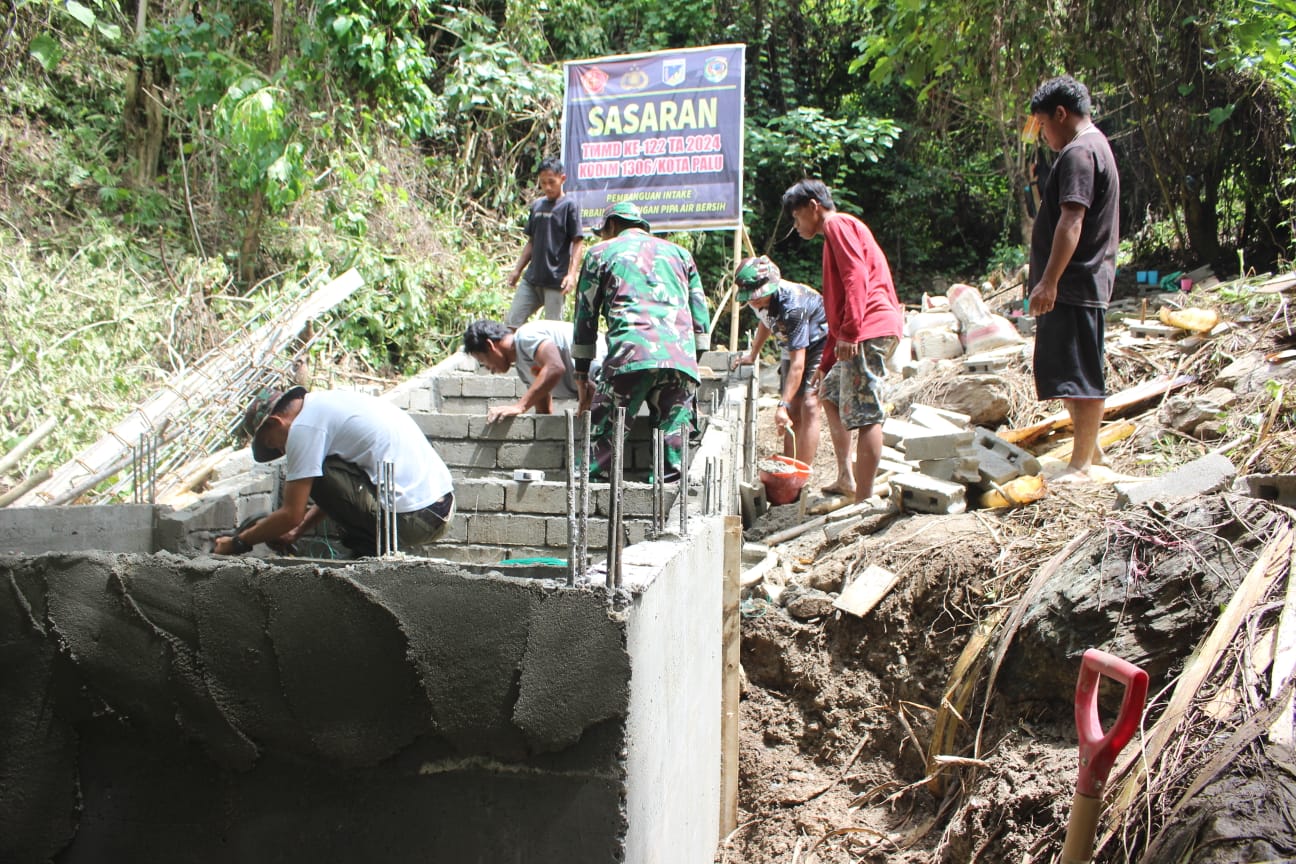 TMMD Bangun Intake di Bambasiang, Solusi Atasi Kekurangan Air Bersih