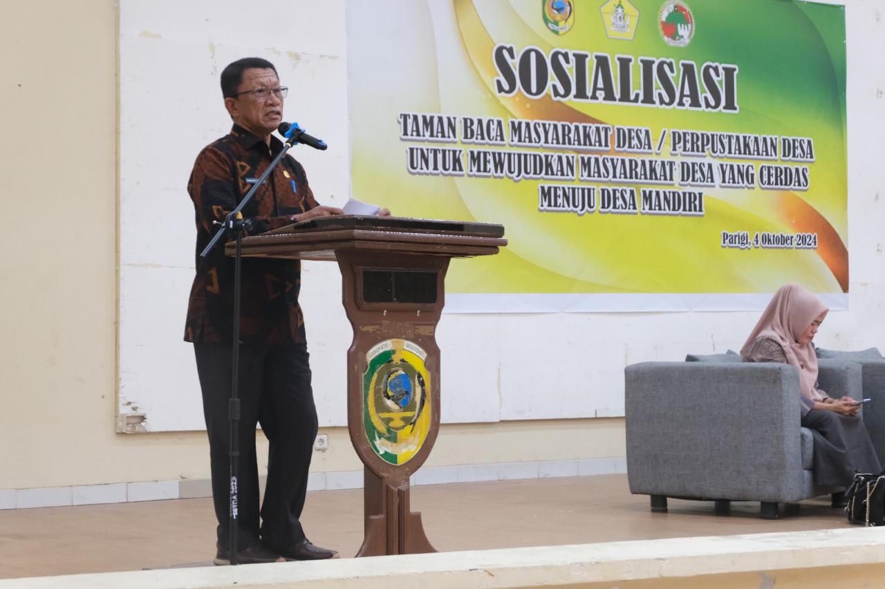 Sosialisasi Taman Bacaan Masyarakat dan Perpustakaan Desa di Parimo