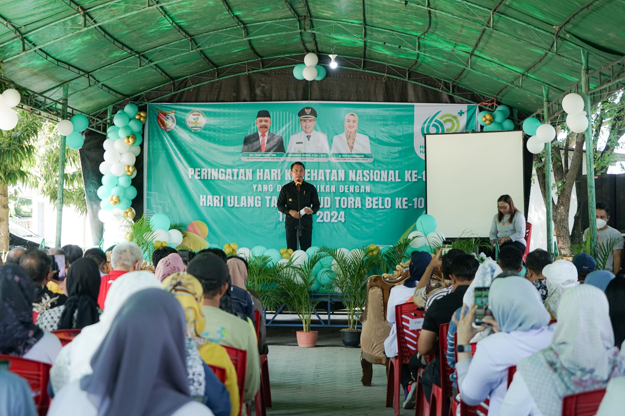 Bupati Irwan Hadiri HUT ke-10 RSUD Tora Bela dan Peringatan HKN ke-60