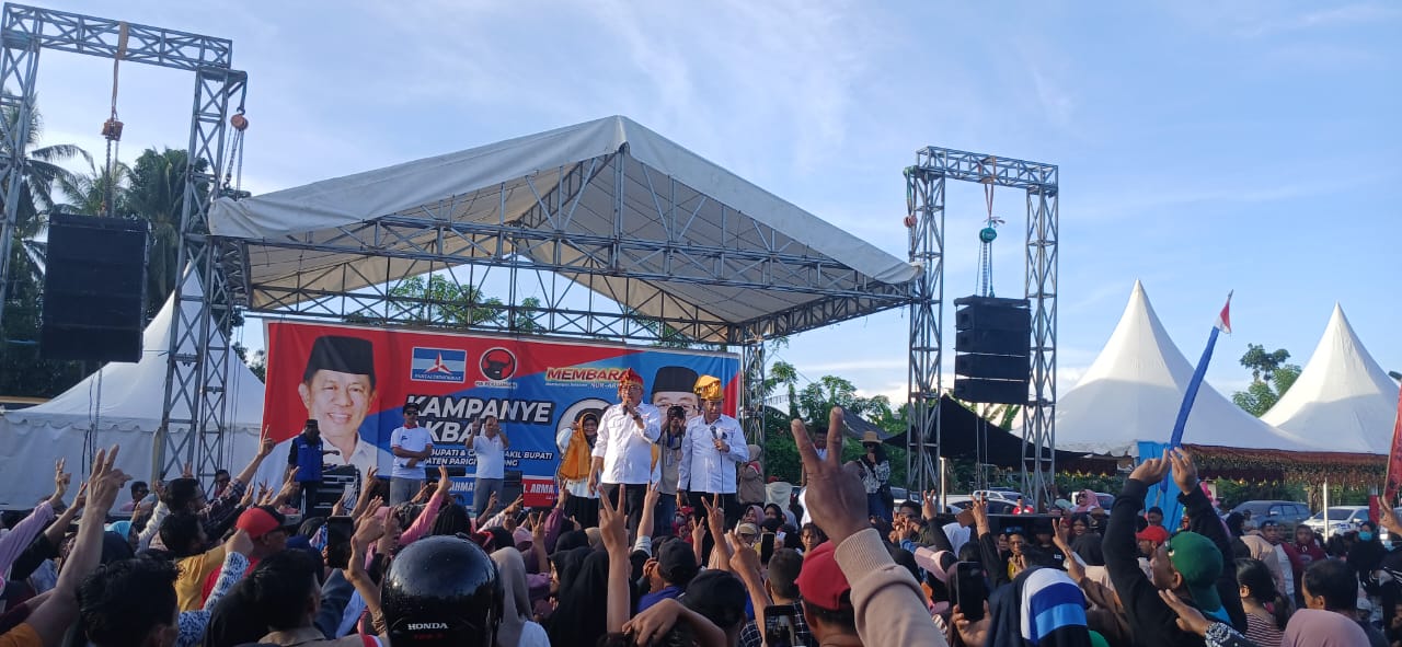 Gelar Kampanye Akbar, Membara Janji Sejahterakan Masyarakat dan Membangun Parimo