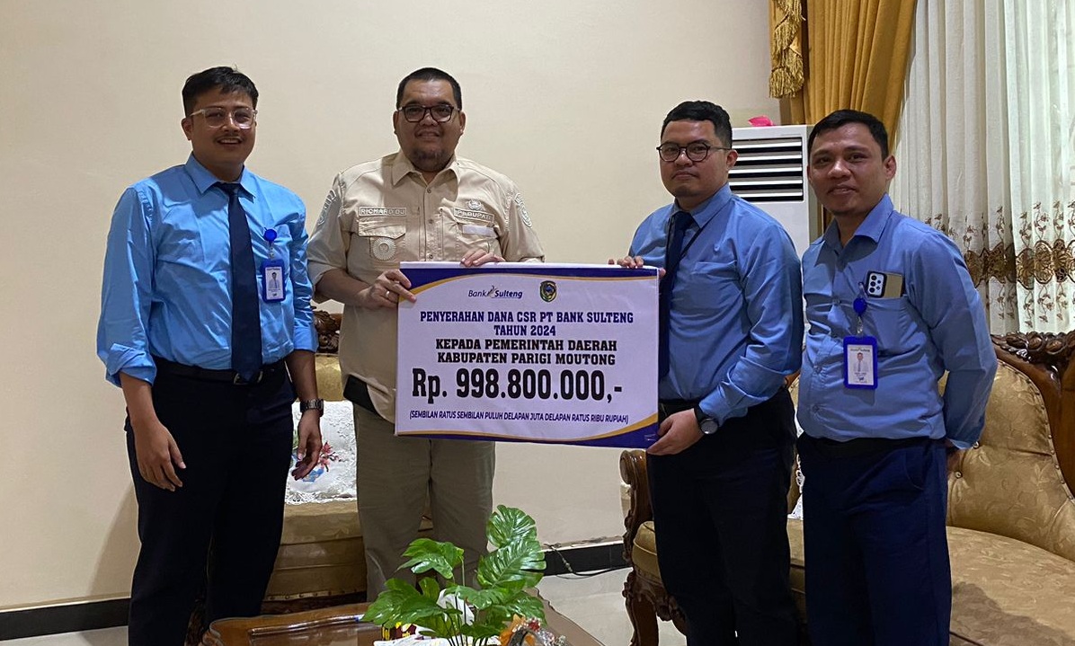 Pemda Parimo Terima Dana CSR dari PT Bank Sulteng