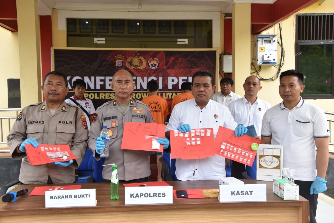 Polres Morut Tangkap 17 Pengedar dan Sita Sabu Seberat 85,88 Gram