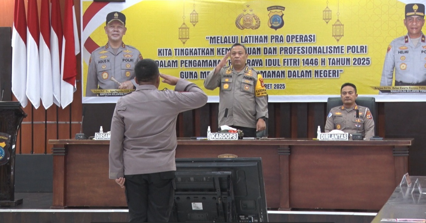 Tingkatkan Pengamanan Arus Mudik, Polda Sulteng Gelar Latpraops Ketupat Tinombala