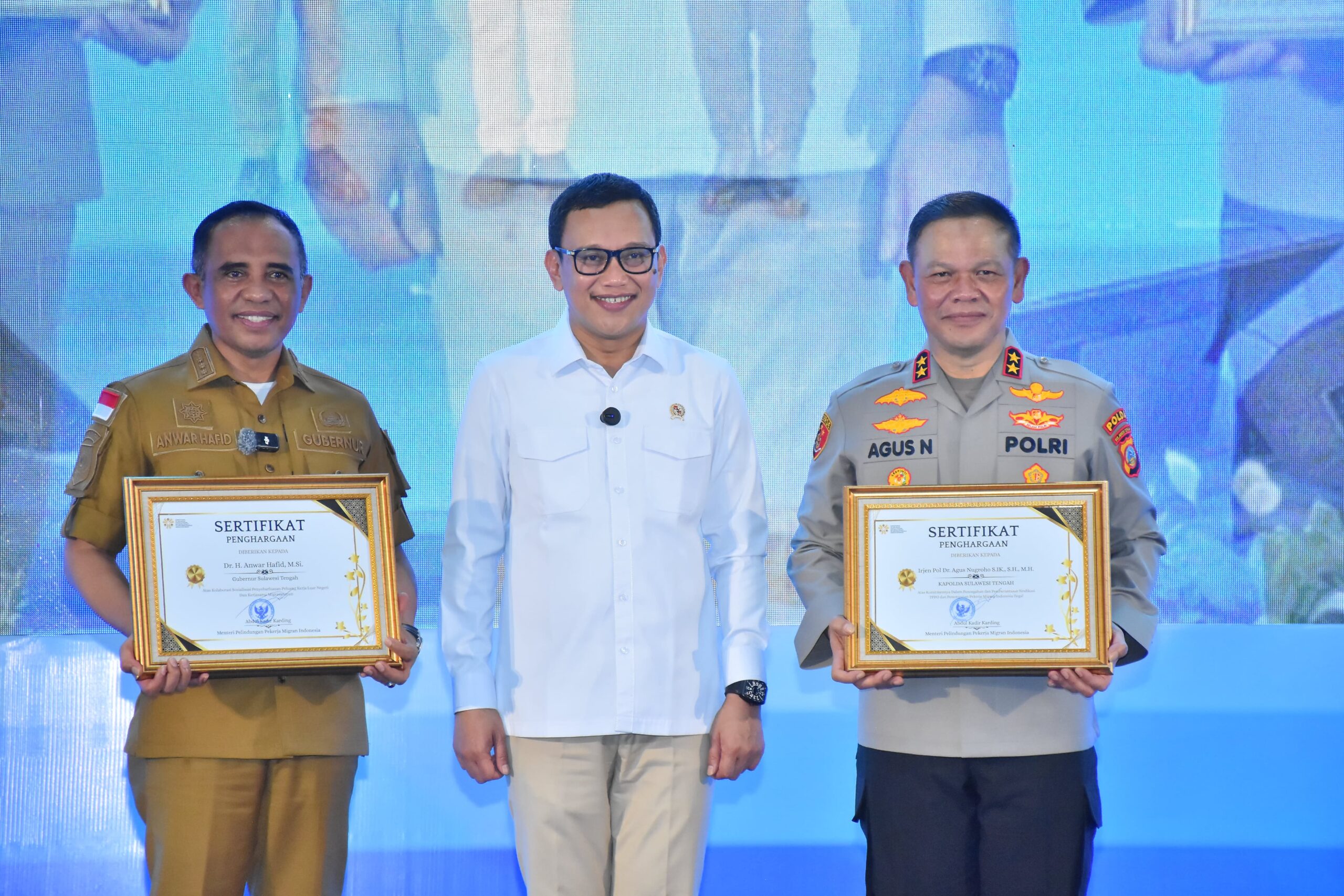 Komitmen Tangani TPPO, Kapolda Sulteng Terima Penghargaan dari Menteri P2MI