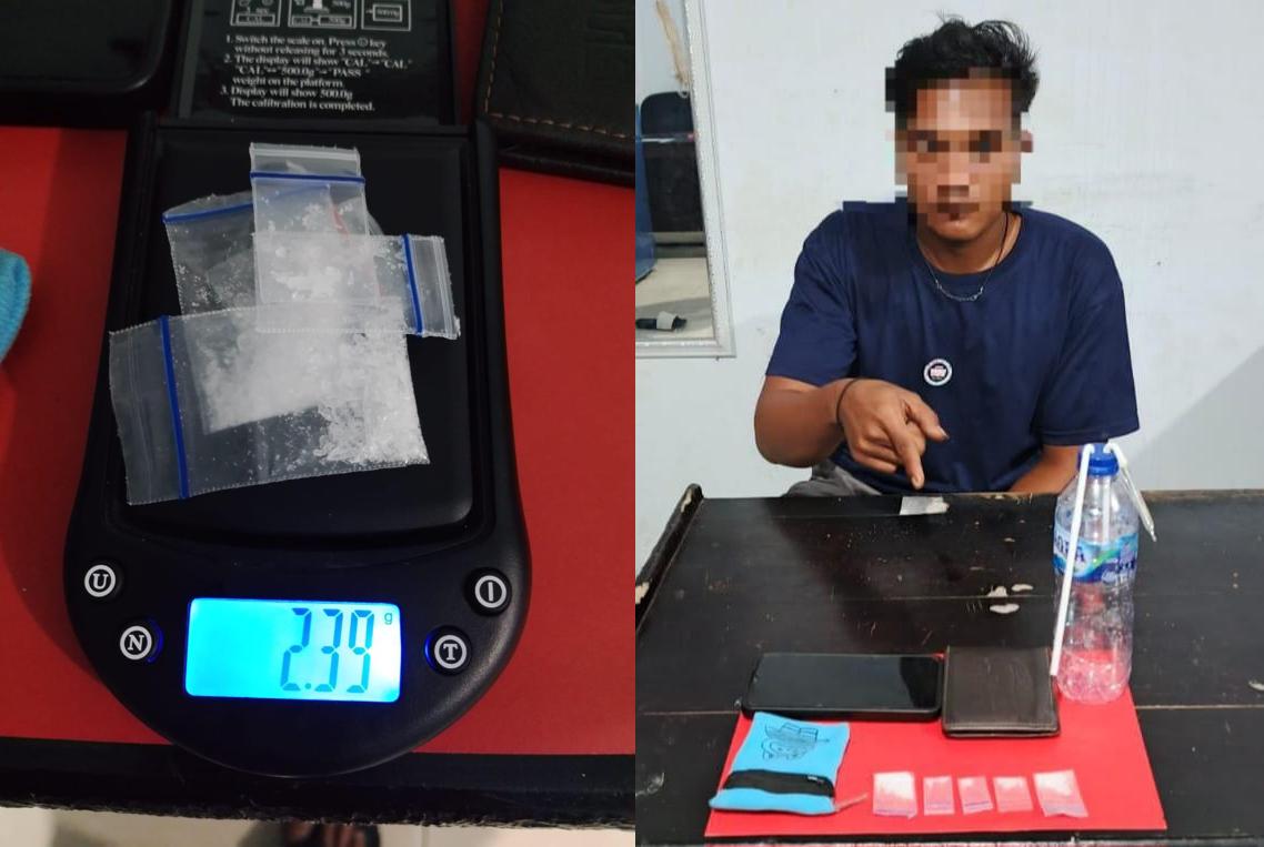 Polres Parimo Ringkus Kurir di Sausu, Sita 2,39 Gram Sabu