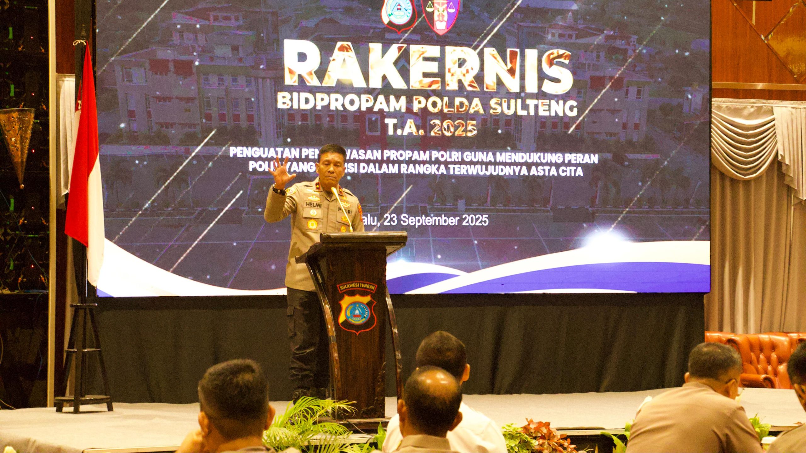 Rakernis Bidpropam, Wakapolda Sulteng Tekankan Integritas dan Pengawasan Internal