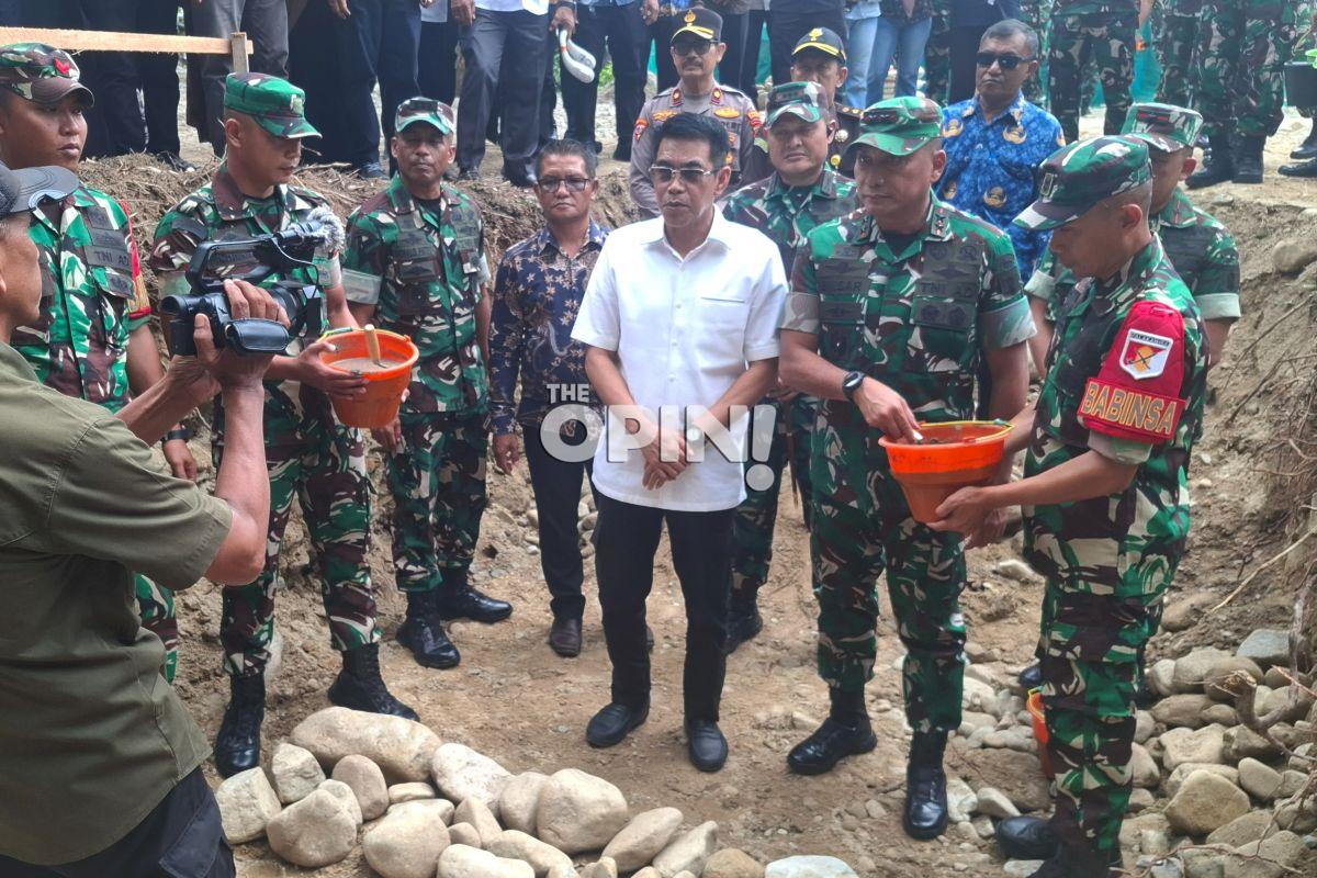 Jembatan Garuda Kodam XXIII/Palaka Wira Mulai Dibangun di Nambaru