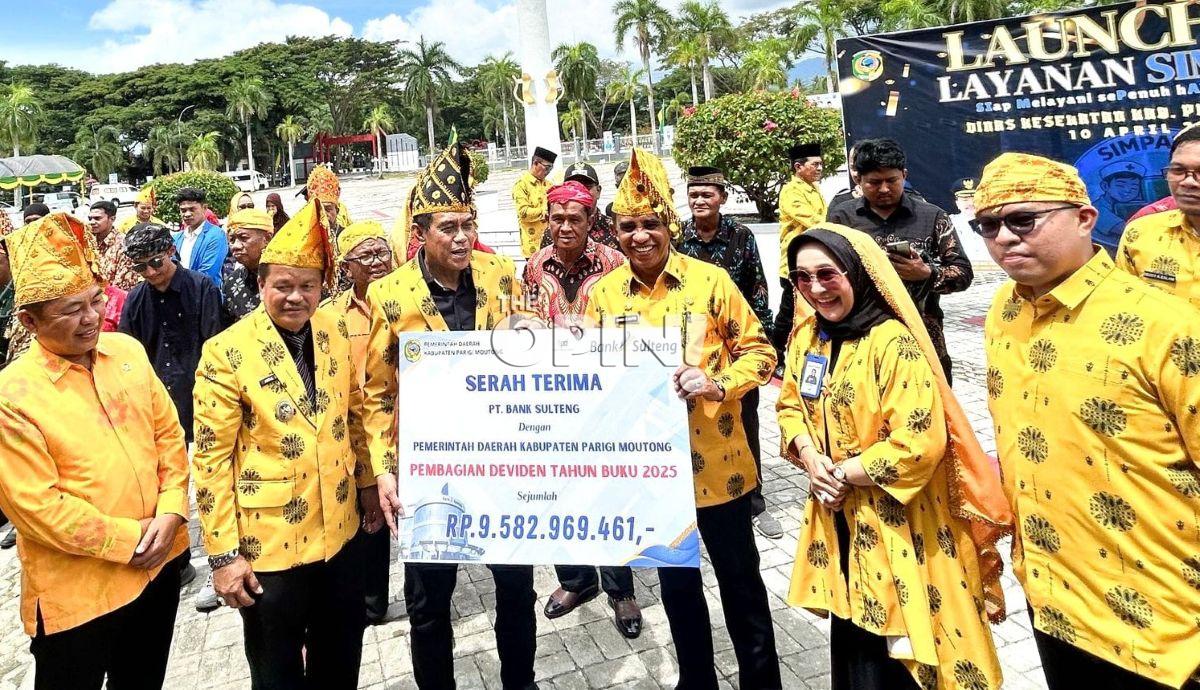 Bank Sulteng Serahkan Dividen Rp9,5 Miliar kepada Pemda Parimo