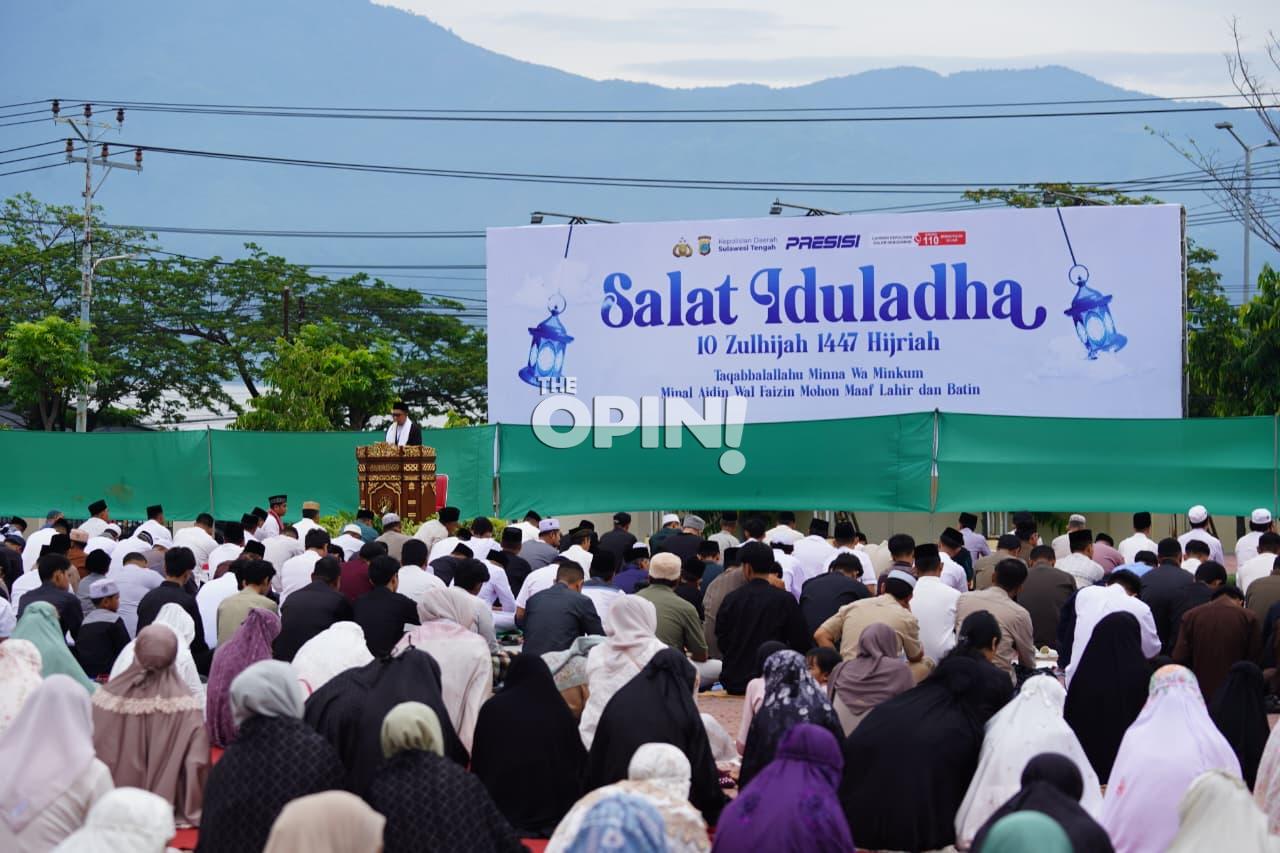 Polda Sulteng Gelar Salat Iduladha Bersama Masyarakat, Khatib Tekankan Nilai Kesalehan Sosial