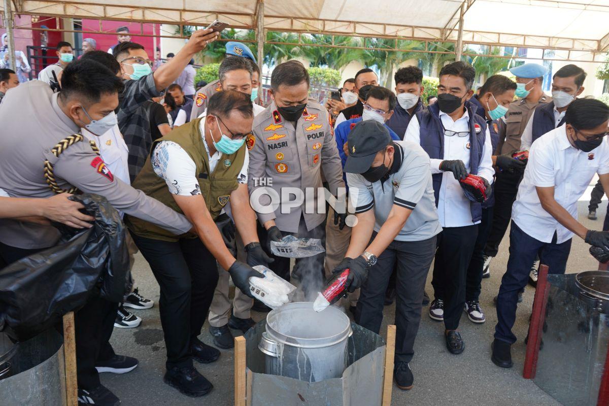 Polda Sulteng Musnahkan 19 Kilogram Sabu, 96 Ribu Jiwa Diklaim Terselamatkan