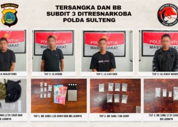 26,62 Gram Sabu Disita, Polda Sulteng Ungkap Jaringan Narkoba di Parimo