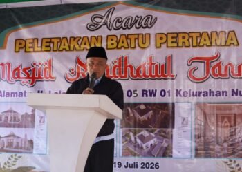 Wali Kota Palu Ajak Warga Perkuat Gotong Royong Bangun Masjid Raudhatul Jannah