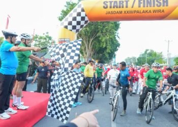 Gowes 22 KM, Kodam XXIII/Palaka Wira Ajak Masyarakat Perkuat Sinergi dan Budaya Hidup Sehat