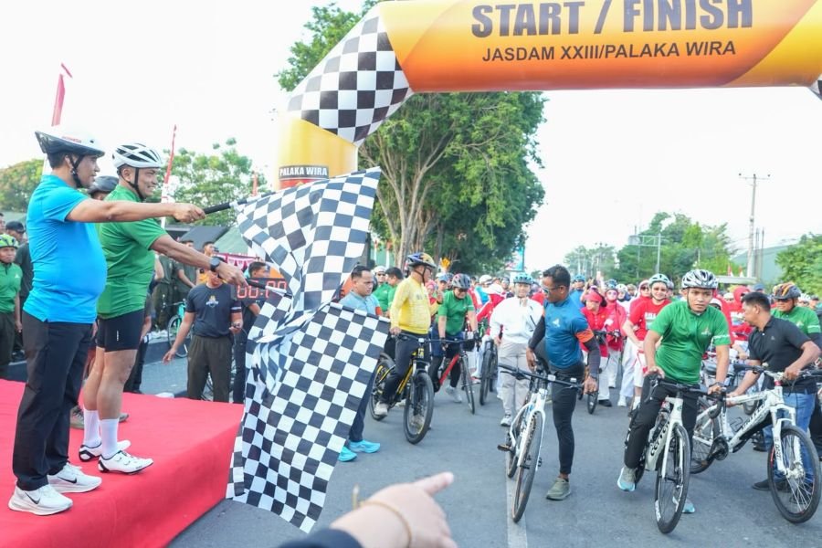 Gowes 22 KM, Kodam XXIII/Palaka Wira Ajak Masyarakat Perkuat Sinergi dan Budaya Hidup Sehat