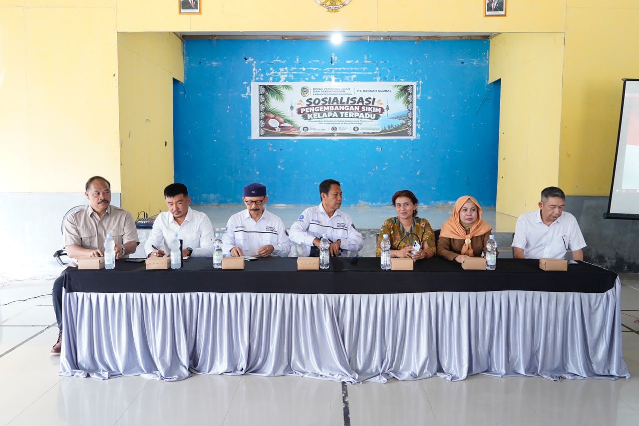 Kerja Sama dengan PT BMG, Disperindag Parimo Gelar Sosialisasi Pengembangan SIKIM Kelapa Terpadu